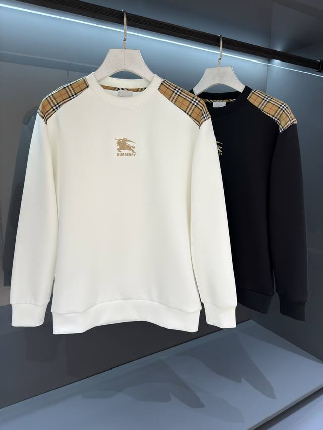 New arrival: 2025Ss Fall/Winter Bur*Erry Warhorse 3D Logo Print Classic Pullove