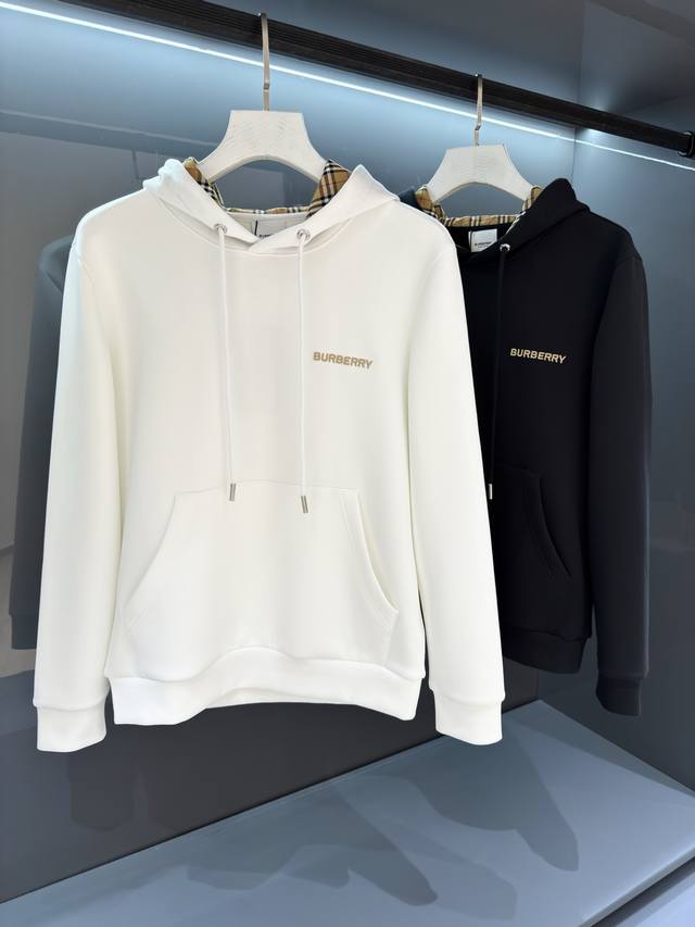 New arrival 2025Ss Fall/Winter Bur*Erry hooded letter embroidery and 3D logo pr