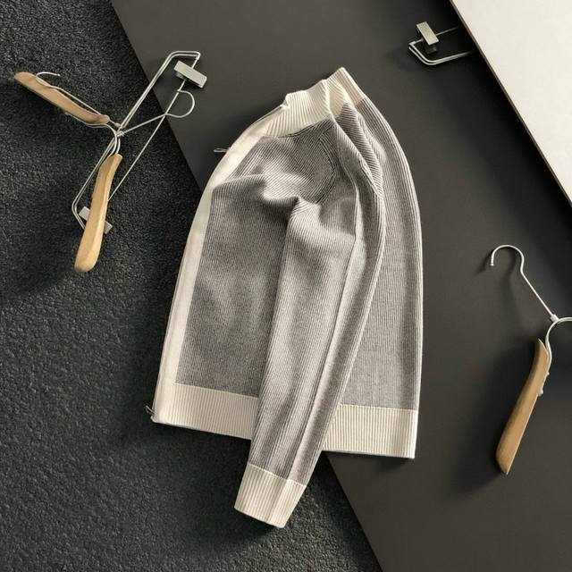 Lp* Slightly wide version M-Xxxl 25 new Lp color-block jacquard wool jacket, cou