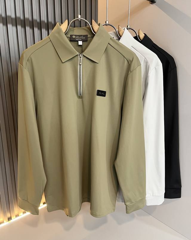 Loro Piana 2025 Autumn/Winter Men's Lapel Long-Sleeved Polo Shirt, latest trade