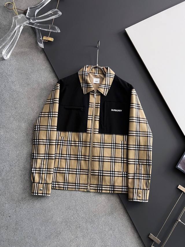 Bur* 2025 Autumn/Winter new monogram thin cotton jacket and shirt. Original 1:1