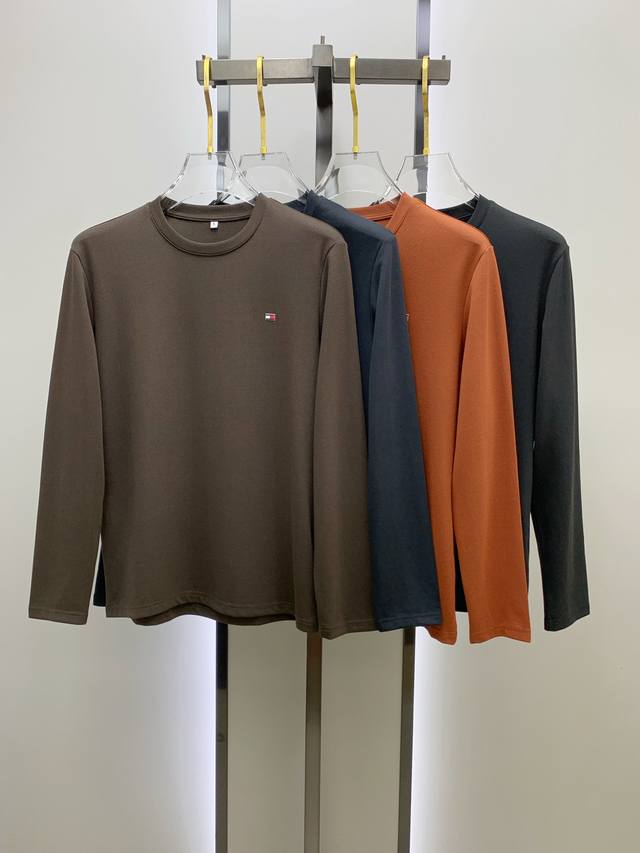Tommy 25Ss new fall product, a new trade order round-neck long-sleeved T-shirt,