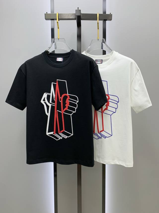 Ss Moncler pure cotton fabric, the latest version, classic logo pattern, fashion