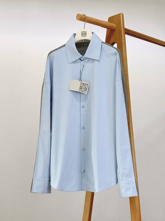 Loewe 2025Fw Early Autumn New Product Cotton Knitted Splicing Shirt: The collisi