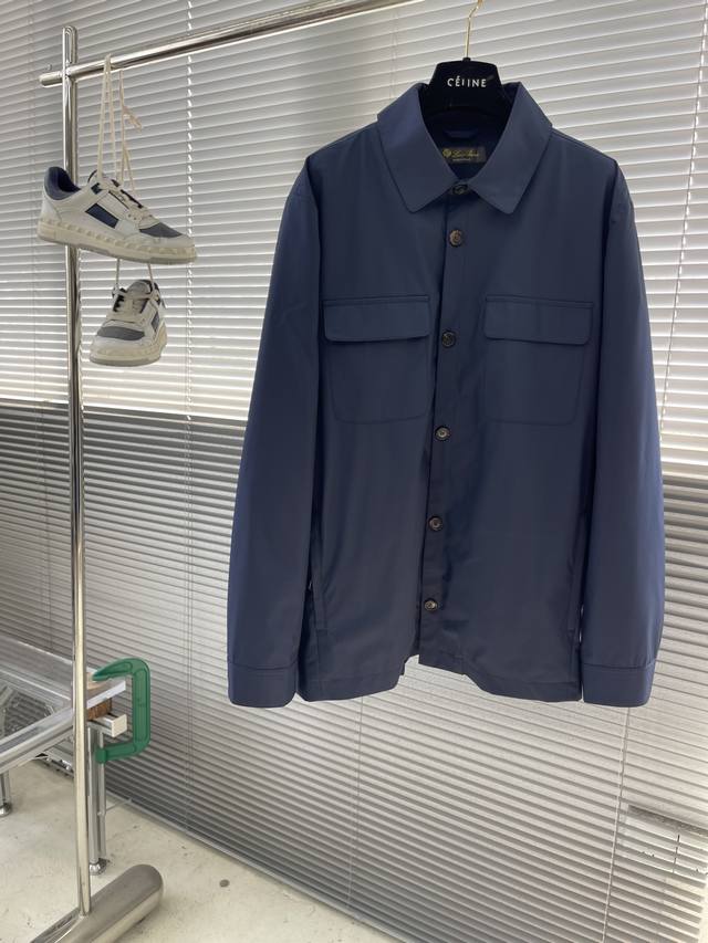 Loro piana jacket with flap pockets is a casual choice for light business wear.
