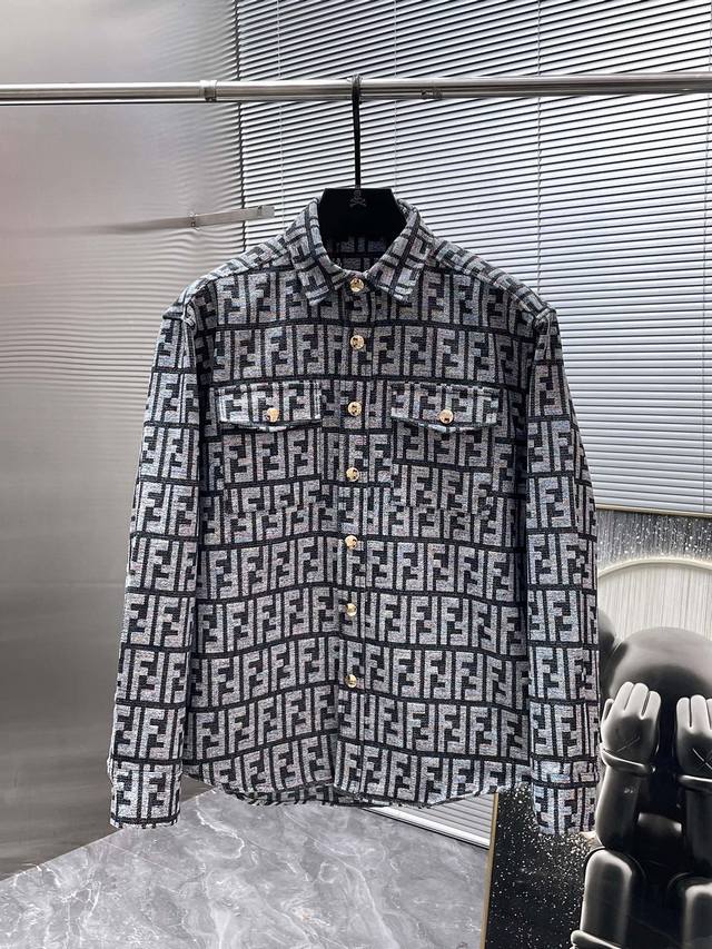 Fendi's new 2025 lapel denim jacket, a high-end version! Custom-made fabric is b