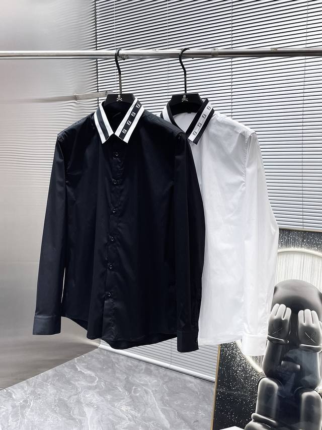 Fendi 2025Ss new long-sleeved shirt, a high-end version! Custom-made fabrics are