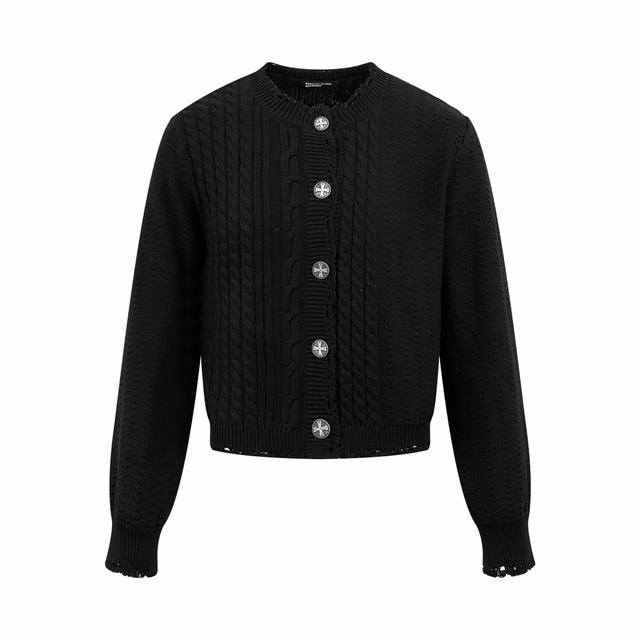 Enfants Riches Deprimes Cable Knit Cardigan Sweater. Made of custom-woven, high-