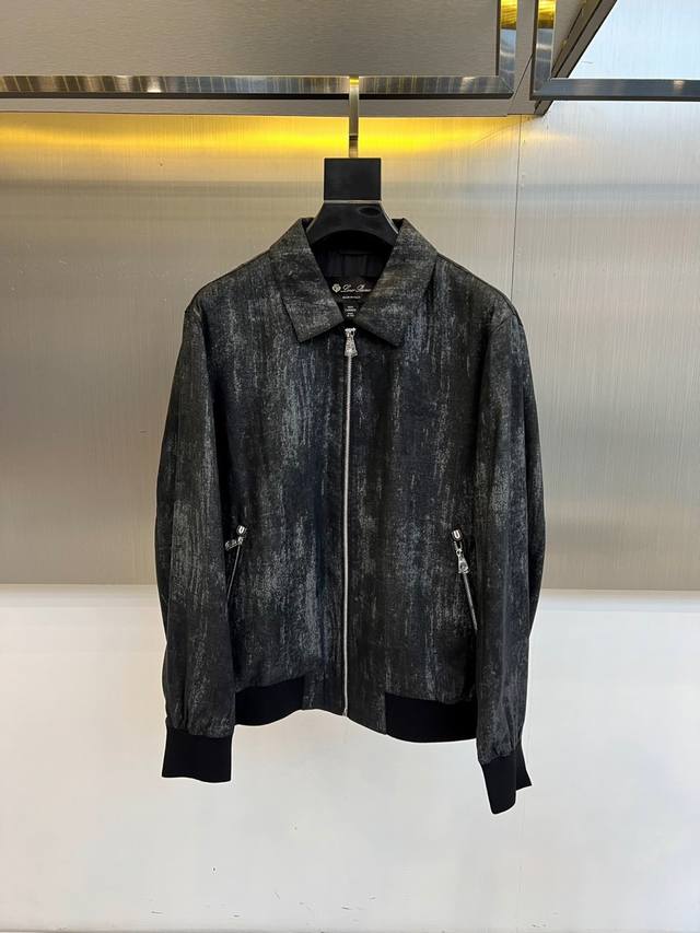 Loro piana-2025 autumn and winter new men's jacket, in classic black, interprets
