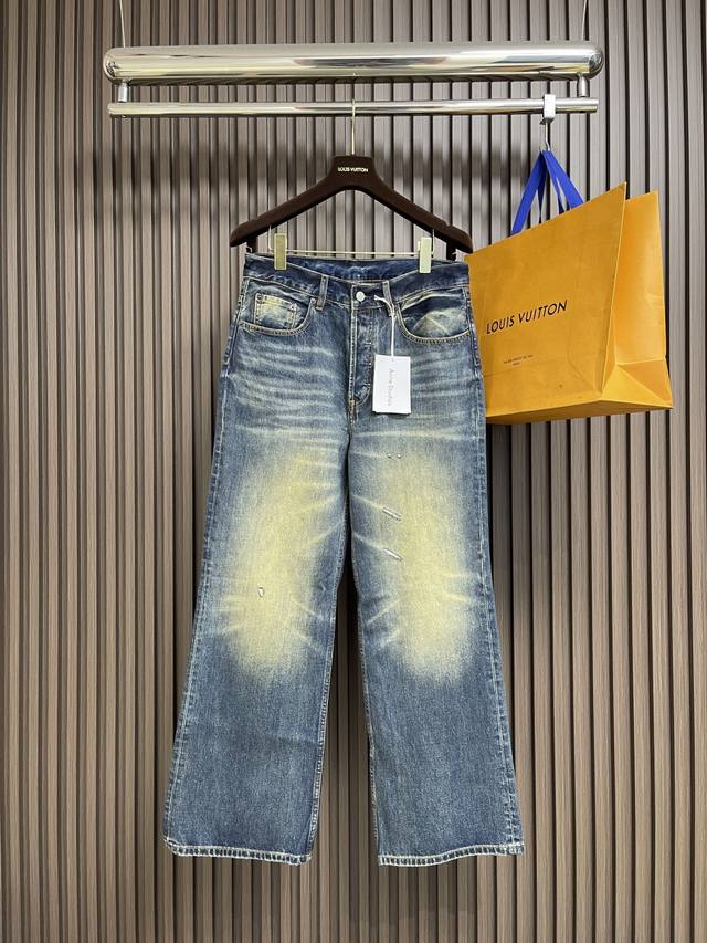 Acne Studios 2025Ss new heavily washed, ripped, distressed, and dirty cat whiske