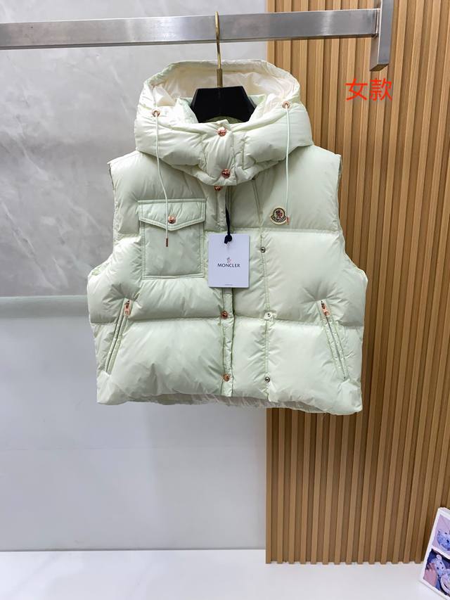 Women's Moncler autumn and winter new hooded down vest. Original 1:1 custom har
