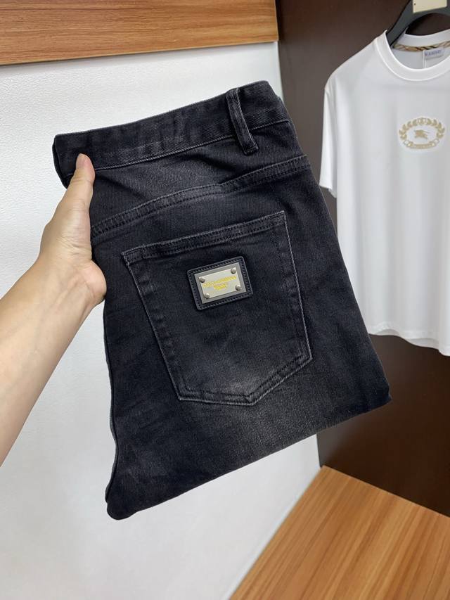 Dg 2025Ss Autumn and Winter New Original Men's Slim-Fit Denim Casual Pants Pure-