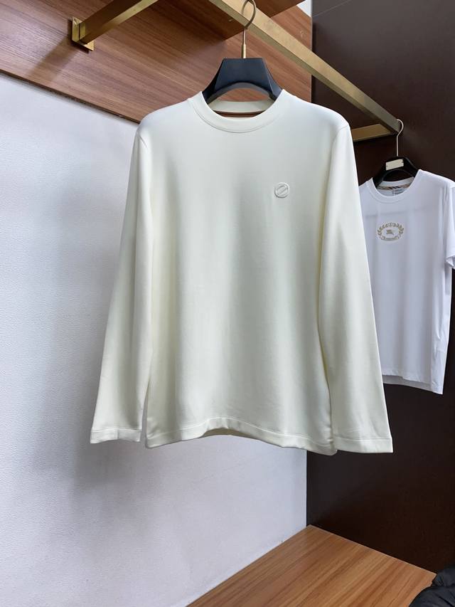 Zegna's 2025 Fall/Winter new fashion casual long-sleeved T-shirt, featuring impo