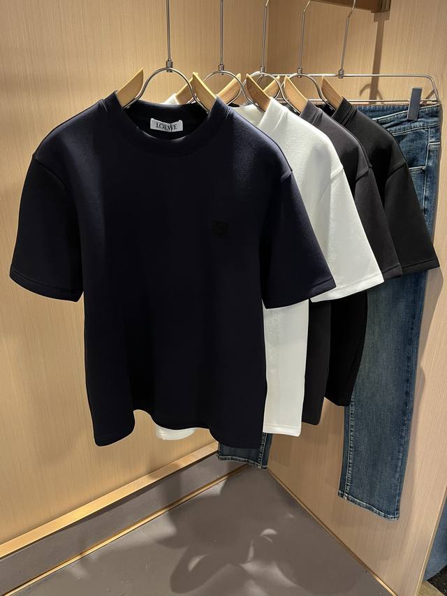 Loe*We 2025 Fall/Winter Men's Short-Sleeved Base Shirt, sourced from Italy, feat