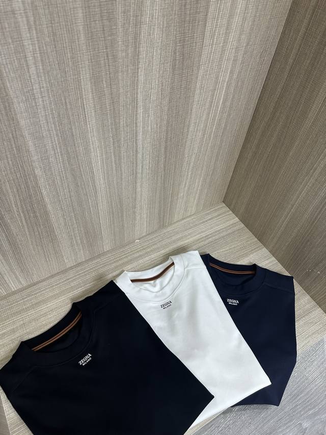 Model 95030. Z's latest 2025 Fall/Winter men's round-neck long-sleeved logo T-s