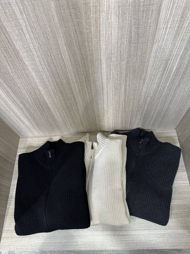 Model 95006 Zegna's latest 2025 Fall/Winter men's ribbed full-zip cardigan swea