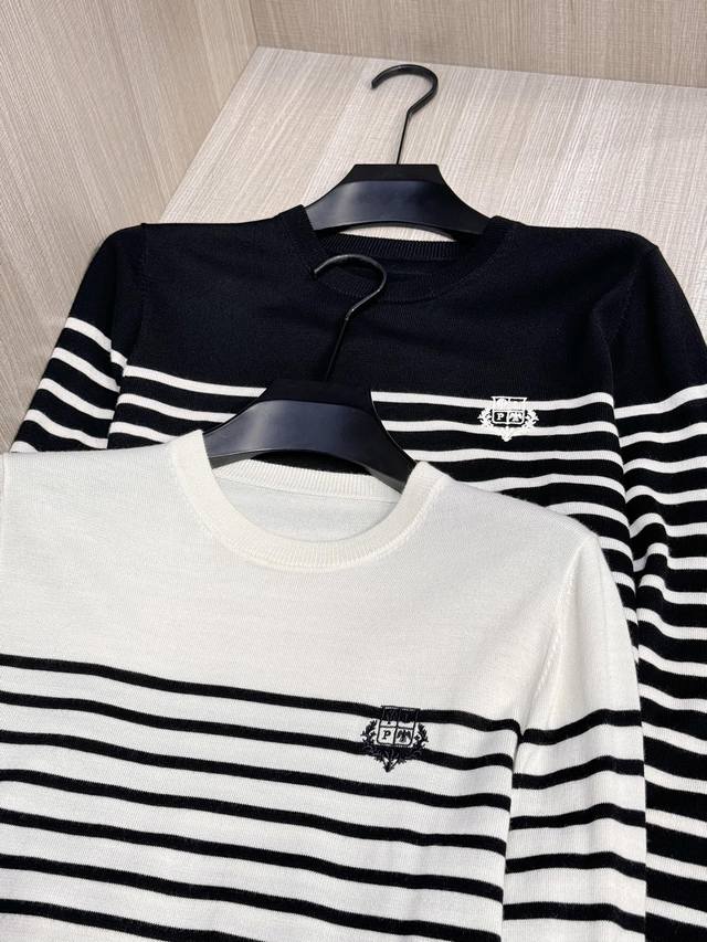 Model D-7321#, Lp's latest Autumn/Winter 2025 men's round-neck striped sweater