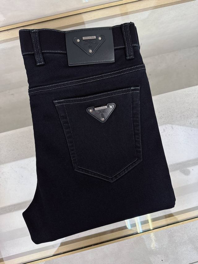 Prada 2025Ss autumn and winter new heavy-duty casual jeans, imported high-quali