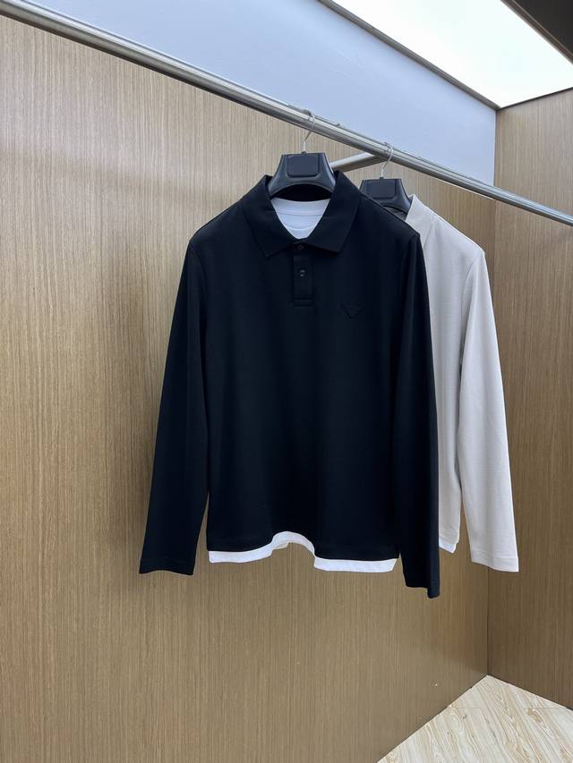 Autumn and winter PD Autumn and winter Prada double-layer collar long sleeves ar