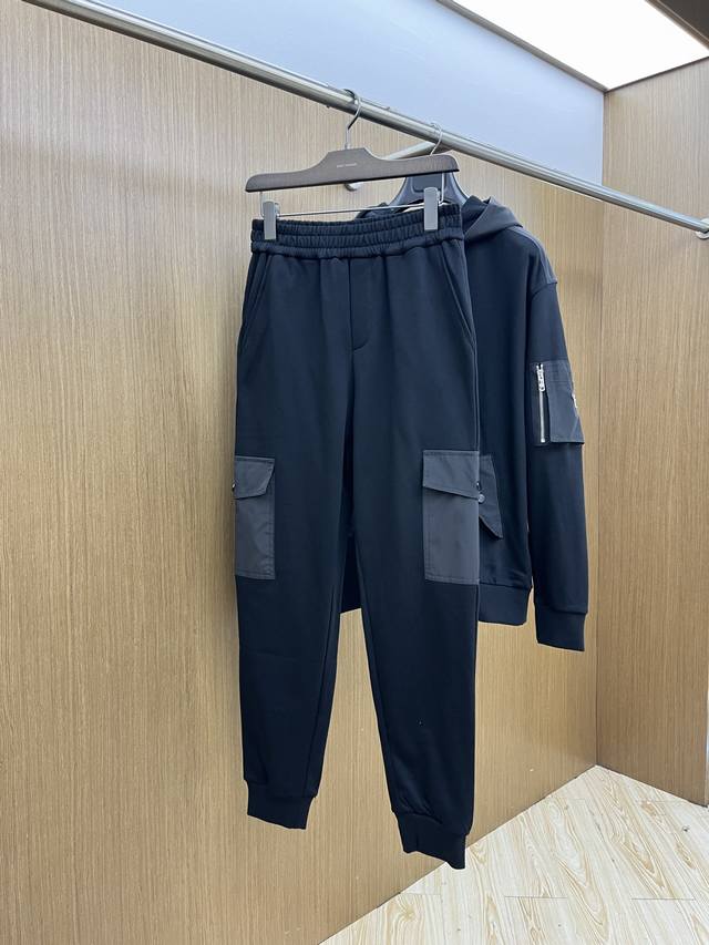 Prada workwear-style casual pants, in classic black with personalized pocket de