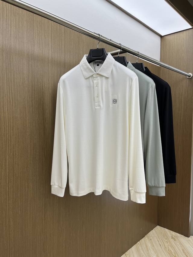 Loe 2540 autumn and winter new original men's lapel long-sleeved polo shirt. Hig