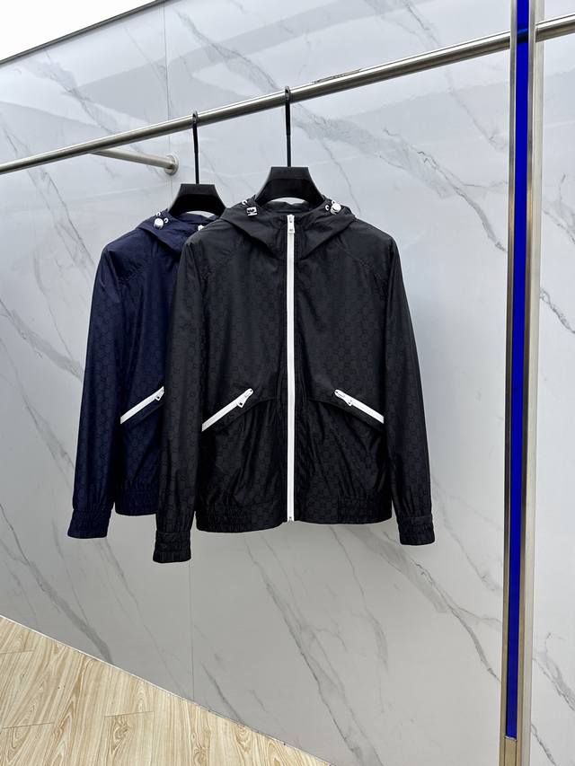Gucci*Gucci's new 2025 Early Fall hooded jacket, featuring a double-G jacquard f