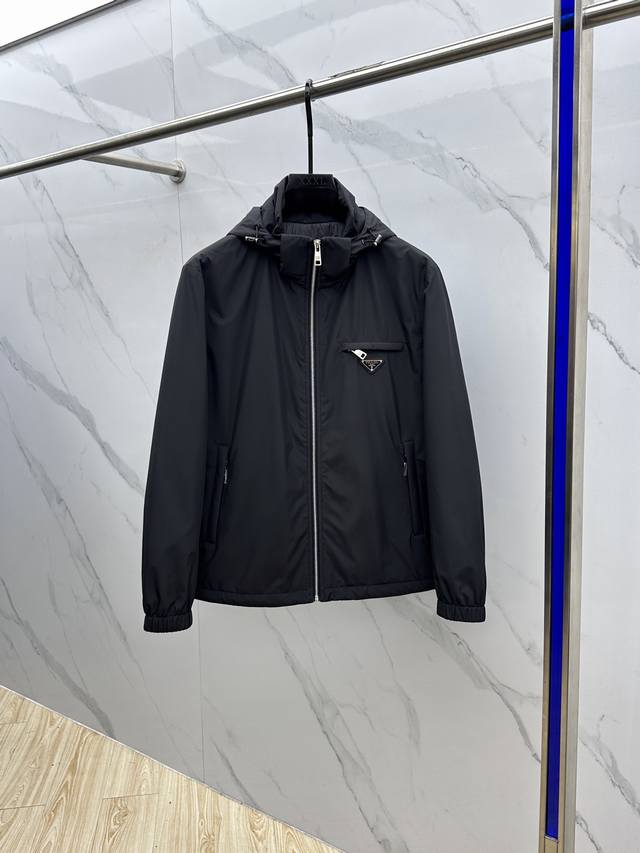 prada Prada 2025Ss autumn and winter new style hooded detachable quilted coat ja
