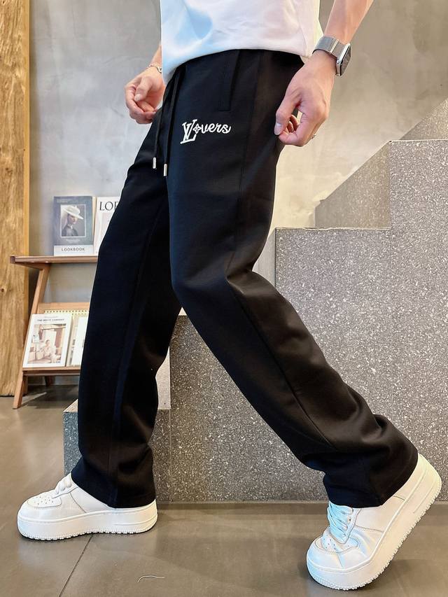 Lv2025 new summer cupro-ammonia silk modal air layer casual sweatpants, embroide