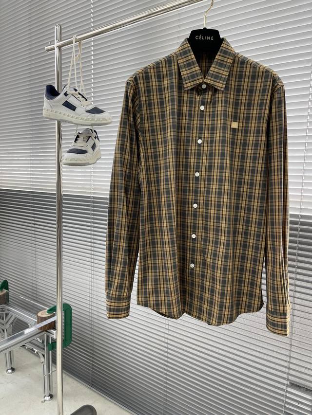 Autumn/Winter - Acne Studios cotton poplin shirt with plaid logo and embroidered
