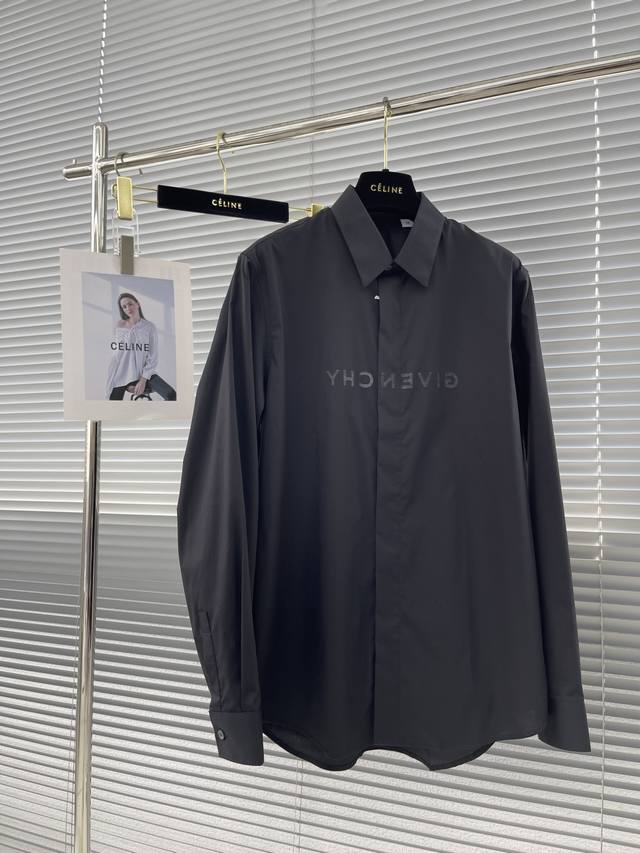 Autumn/Winter - Gvc front and back printed see-through cotton striped shirt. Con