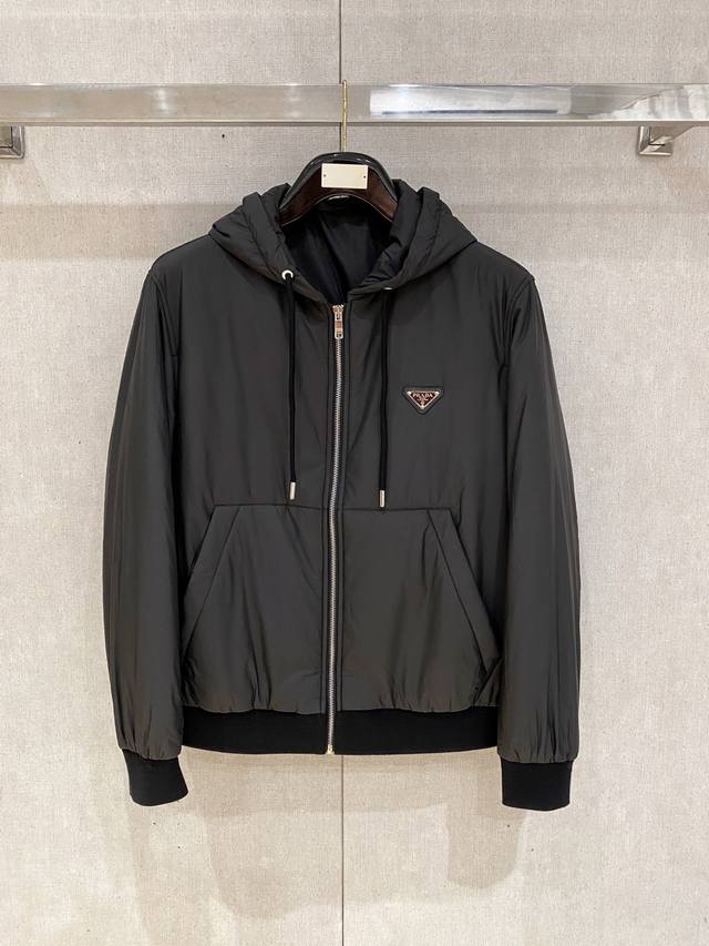 p's Autumn/Winter Men's Praz Drawstring Hood Cropped Cotton Jacket. The Praz Dra