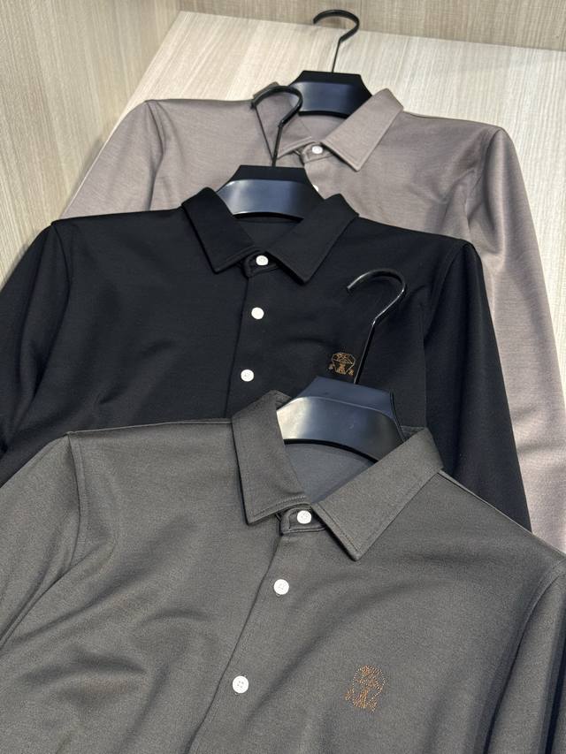 BC's latest Autumn/Winter 2025 men's wool long-sleeved shirt with warp embroide