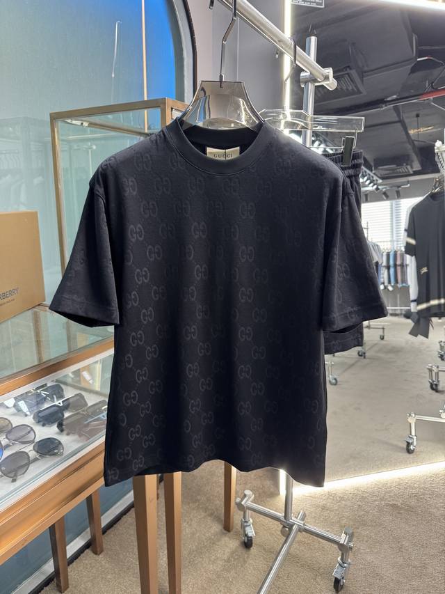 Set of Gucci 25 SS Spring/Summer new cotton suits. Perfect jacquard logo, premi