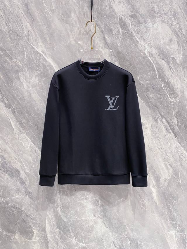 Lv's new 2025Ss Fall/Winter men's round-neck space cotton sweatshirt. Every deta