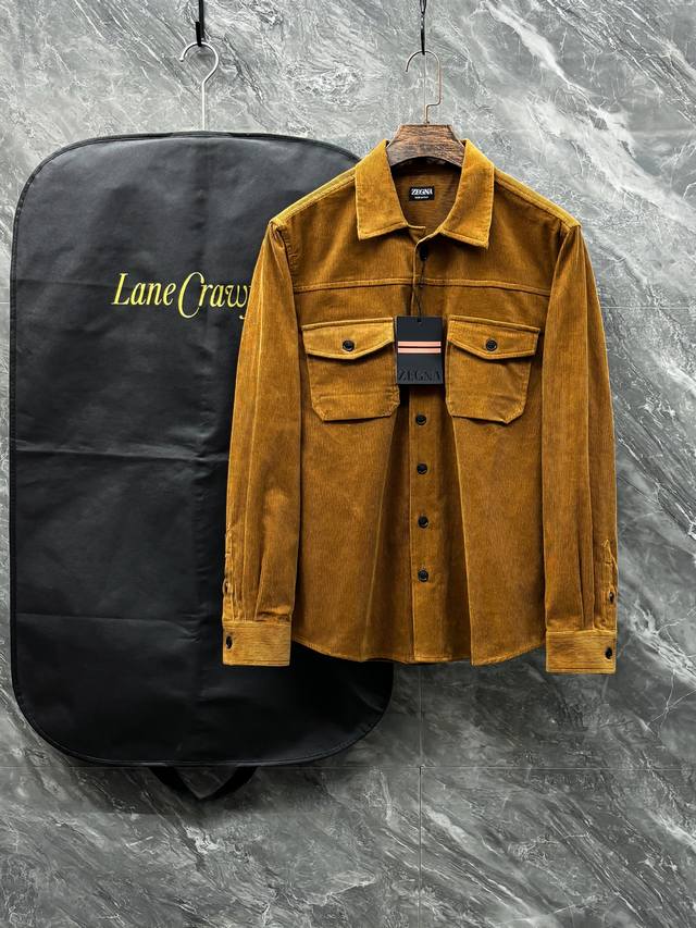 Z 2025 counter's latest corduroy shirt jacket, straight-cut corduroy shirt jacke