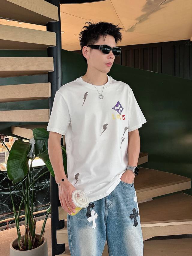 Louis Vuitton exclusive supply of new original men's casual short-sleeved high-e