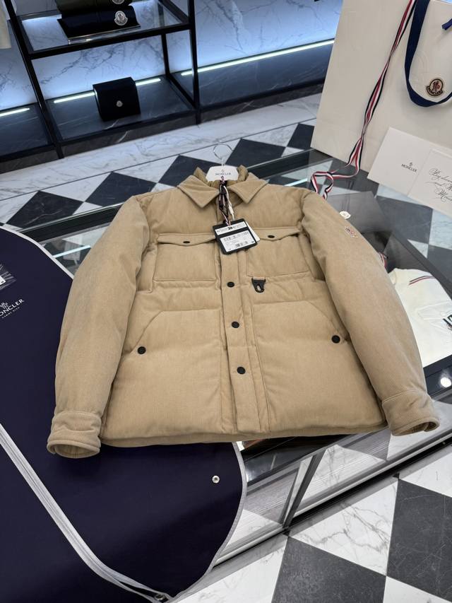 Moncler Grenoble ski series Lech corduroy fake two-piece shirt-style down jacket