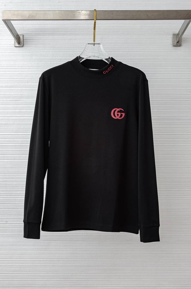 Gucci25Fw Autumn/Winter New 3D Embroidered Men's Long-Sleeved T-shirt# places gr