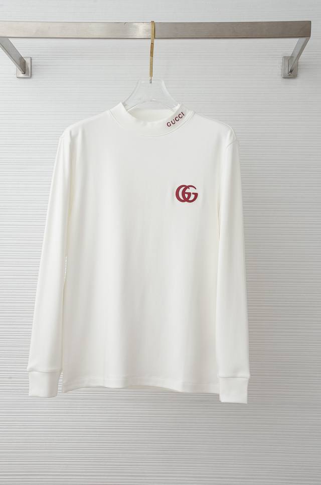 Gucci 25Fw Autumn/Winter New 3D Embroidered Men's Long-Sleeved T-shirt# places g