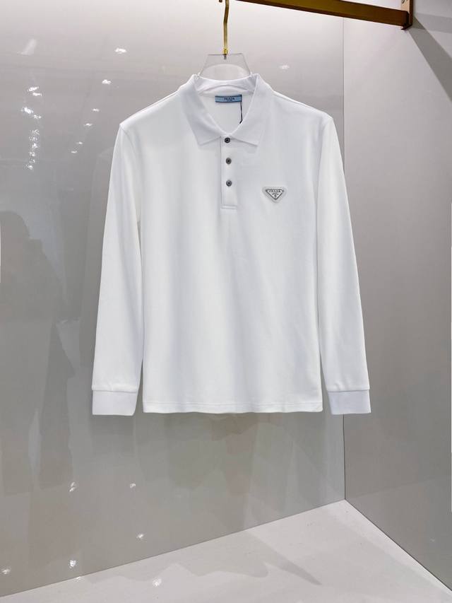 Prada 2025 Autumn/Winter new long-sleeved polo shirt from a Hong Kong trading c
