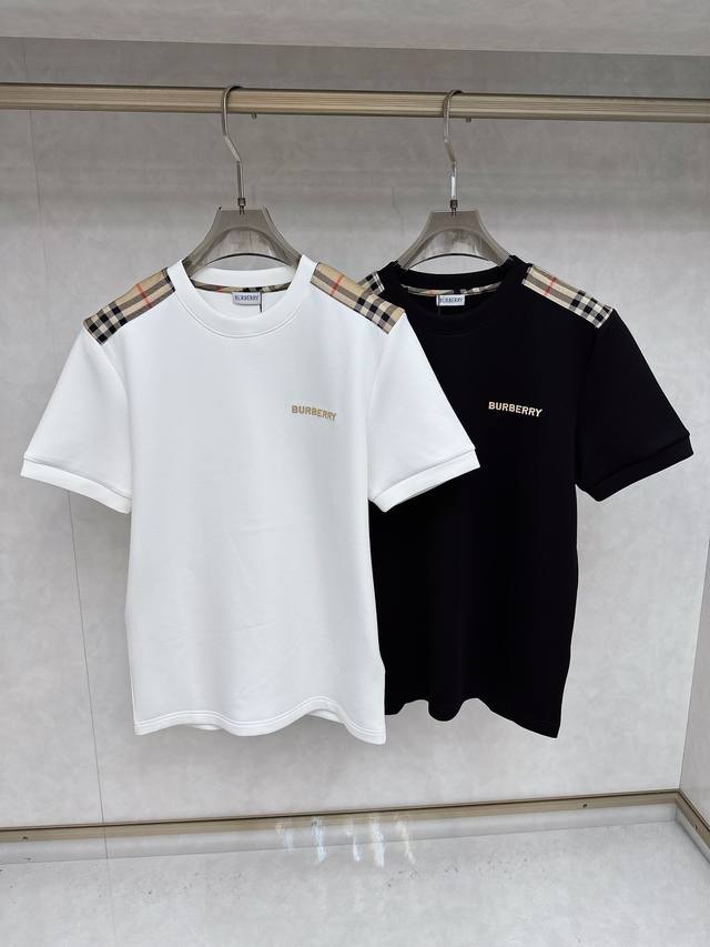 Burberry's 2025 Fall/Winter crewneck short-sleeved T-shirt base shirt features a