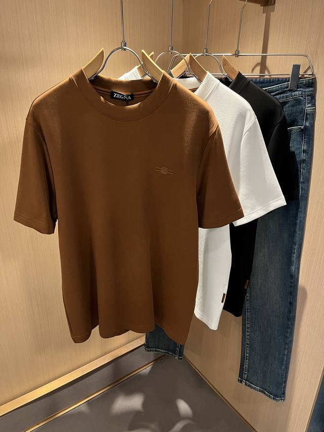 Ermenegildo Zeg*A 2025 Fall/Winter new men's short-sleeved casual base shirt, a