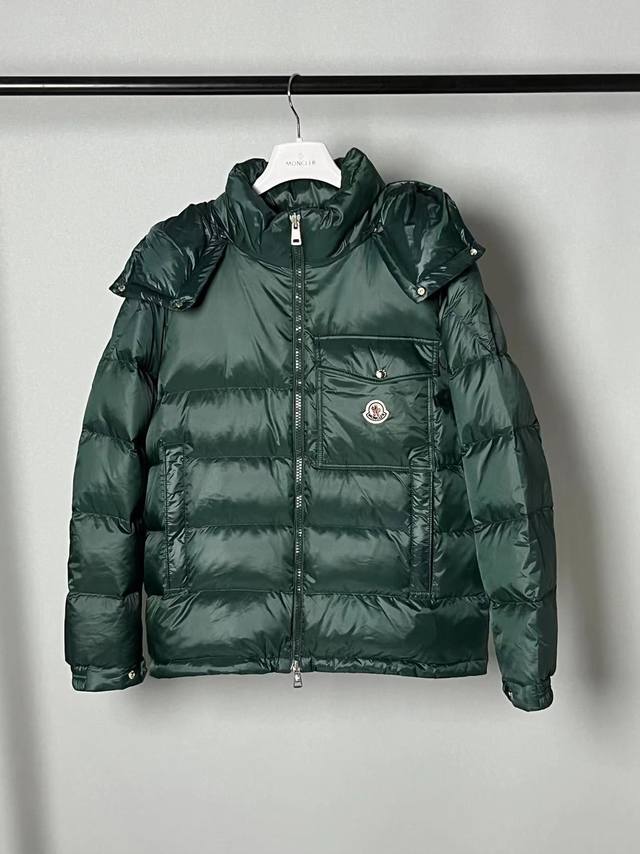 2025 Moncler Men's Autumn/Winter Hooded Down Jacket, Removable Hood, New Embroid