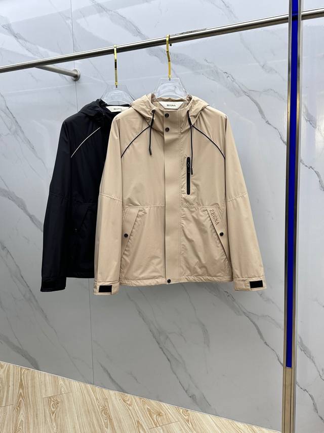 Zegna 2025 Fall New Men's Hooded Jacket, a high-end version with all three origi