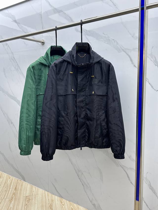 LV* Louis Vuitton's new jacquard windbreaker for Fall/Winter 25. This windbreake