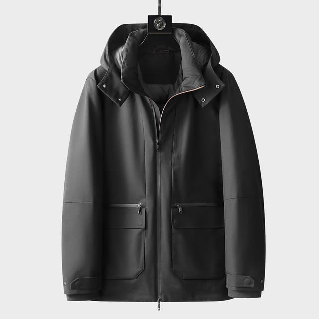 Zegna** The new Zegna hooded down jacket for autumn and winter is made of shiny