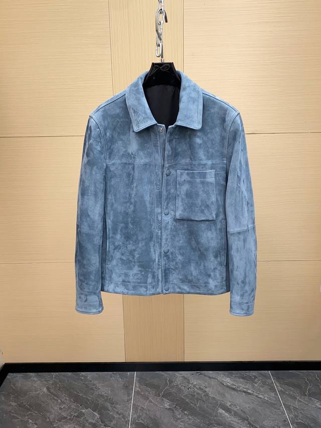 Dior 25 Men's Jacket with Lambskin Snap-Button Closure and Front Patch Pocket. A