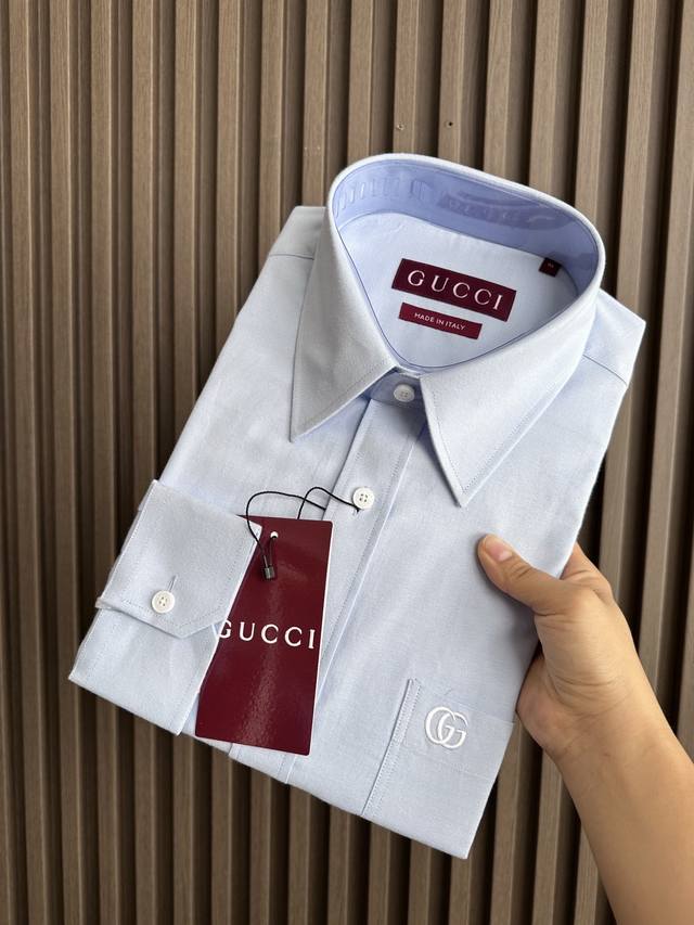 Light blue~ Gucci 25Fw new long-sleeved shirt! Size: S-Xxl