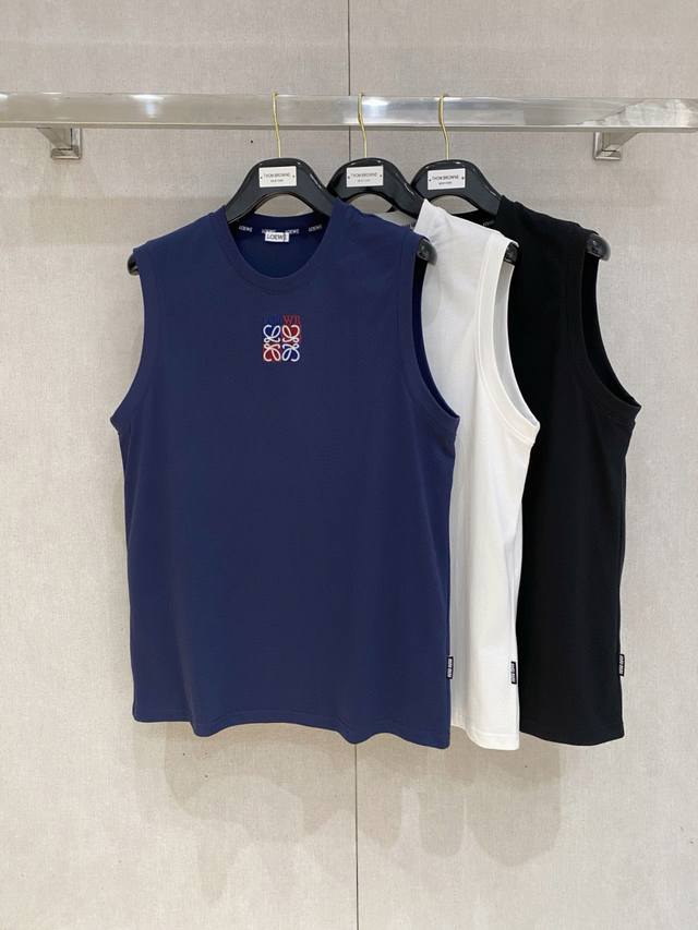 Loewe's new 25Ss vest features reinforced threading on the neckline and cuffs to