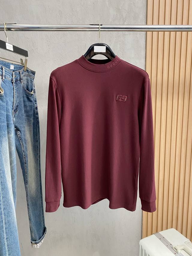 Gucci's new fall/winter 25FW carbon brushed plain cotton crew neck long tee. Men